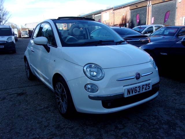 Fiat 500 1.2 Lounge 2dr [Start Stop] Convertible Petrol White